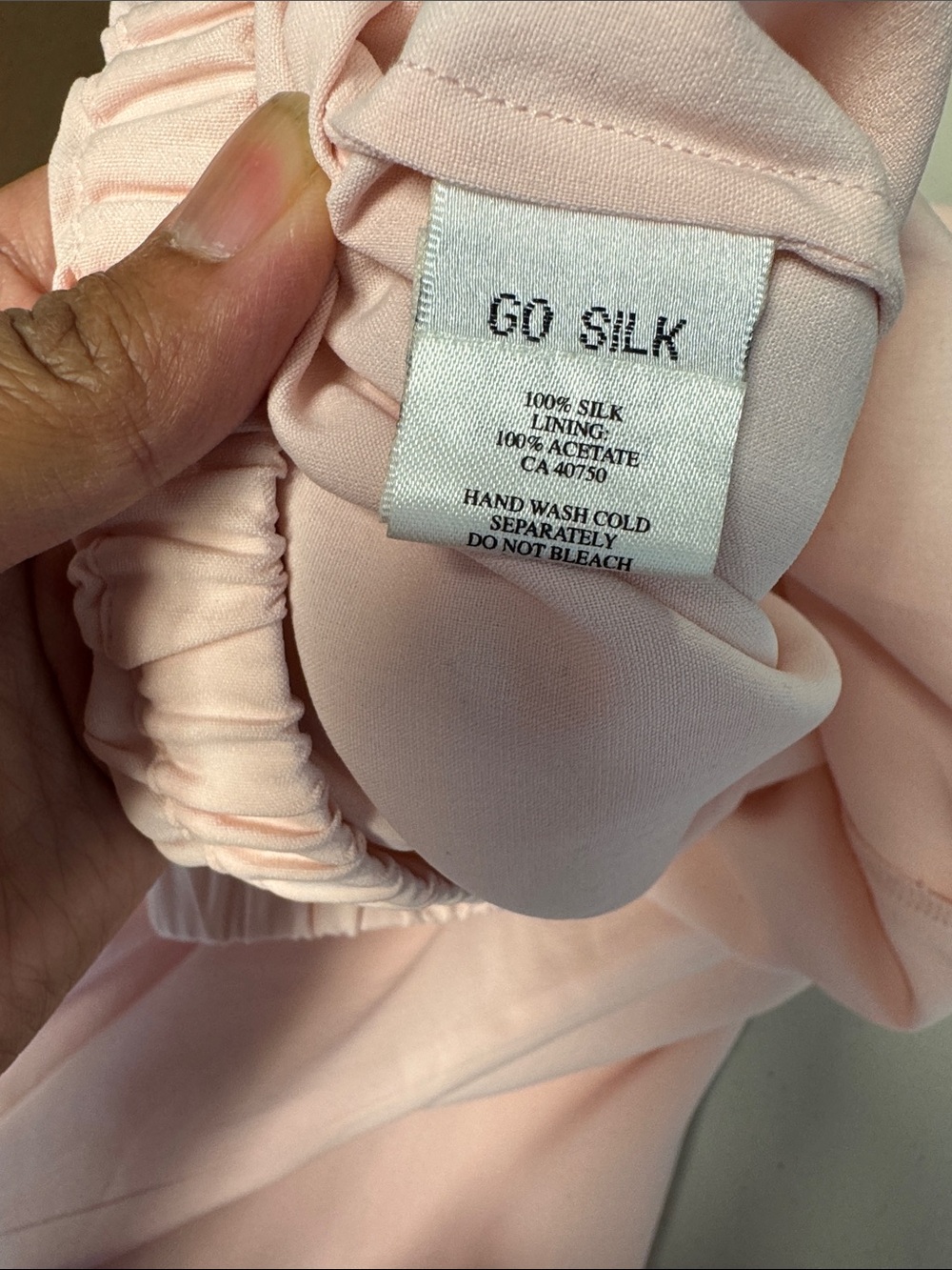 GO Silk 100% Silk Wide Leg Pants Pink Medium Quiet Luxury Resort Minimalist - Picture 12 of 13